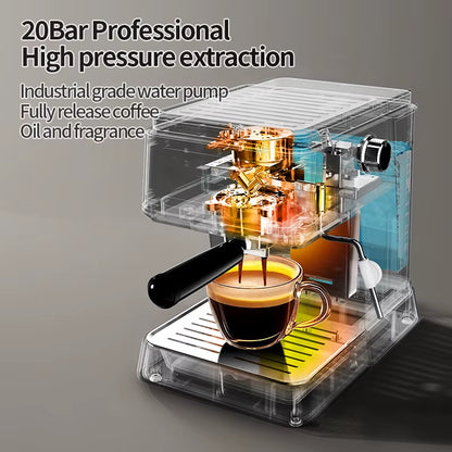 New Arrival High End Household Semi-Automatic Espresso Coffee Maker Machine with Brew and Milk Frother
