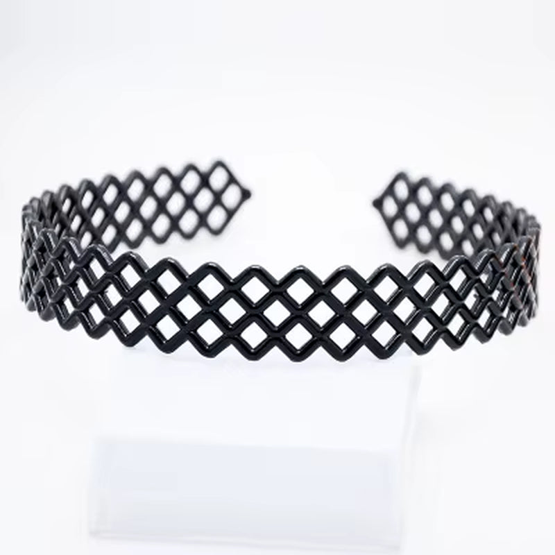 1Pc Fashion Wave Mens Women Unisex Plastic Resin Black Wavy Hair Head Hoop Band Sport Headband Hair Accessories Headdress