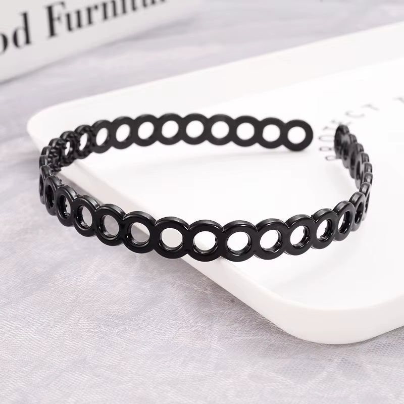 1Pc Fashion Wave Mens Women Unisex Plastic Resin Black Wavy Hair Head Hoop Band Sport Headband Hair Accessories Headdress