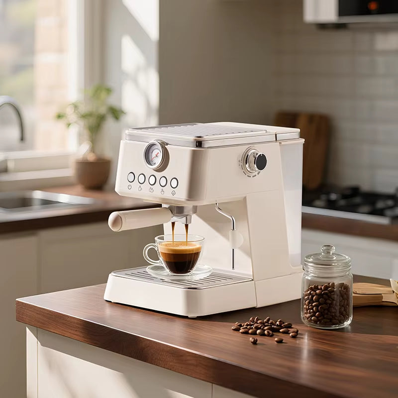 New Arrival High End Household Semi-Automatic Espresso Coffee Maker Machine with Brew and Milk Frother