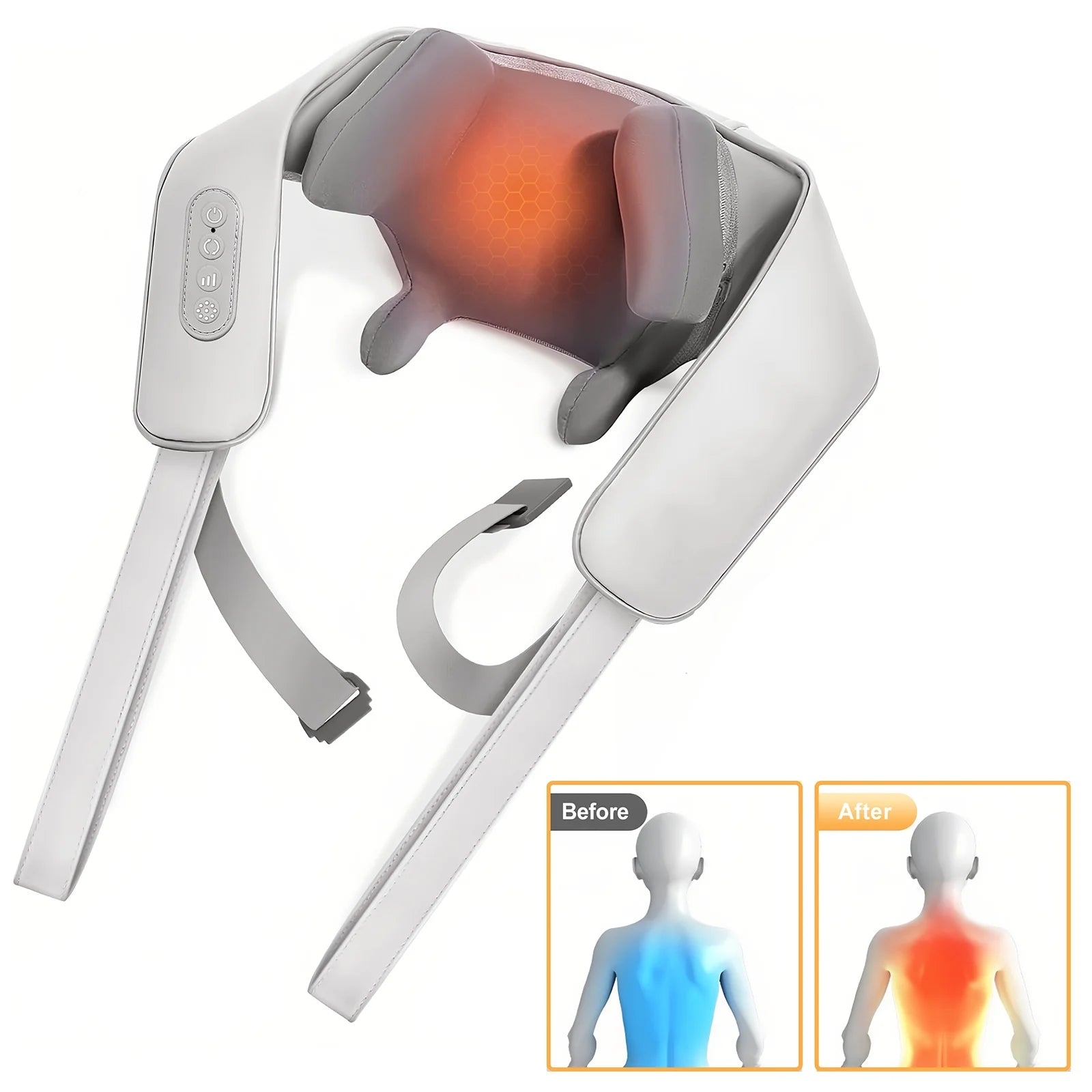 Shiatsu Neck and Back Massager with Heat, 6D Cordless Shoulder Massager, Deep Tissue Kneading Massage for Men and Women, Perfect Relaxation Gift