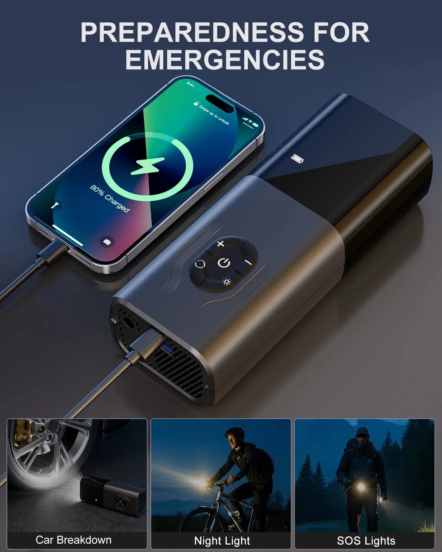 180PSI Tire Inflator, 6X Faster Portable Air Compressor for Car, 12V DC Tire Pump with Auto Shutoff for Car, Motorcycle, Bike and Ball