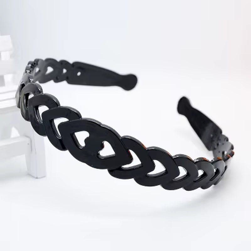 1Pc Fashion Wave Mens Women Unisex Plastic Resin Black Wavy Hair Head Hoop Band Sport Headband Hair Accessories Headdress