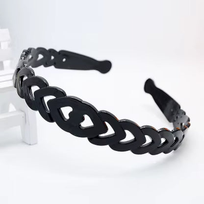 1Pc Fashion Wave Mens Women Unisex Plastic Resin Black Wavy Hair Head Hoop Band Sport Headband Hair Accessories Headdress