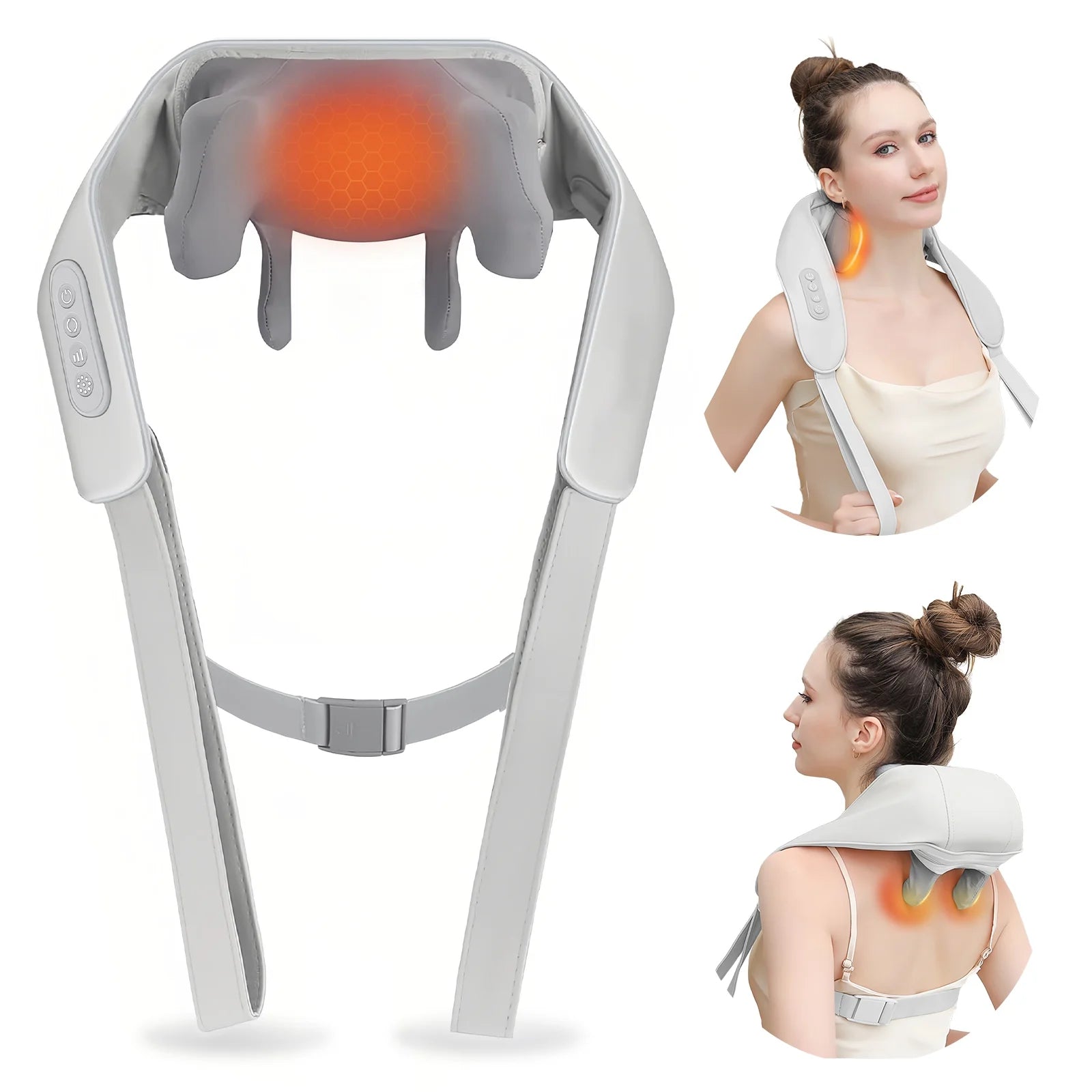 Shiatsu Neck and Back Massager with Heat, 6D Cordless Shoulder Massager, Deep Tissue Kneading Massage for Men and Women, Perfect Relaxation Gift