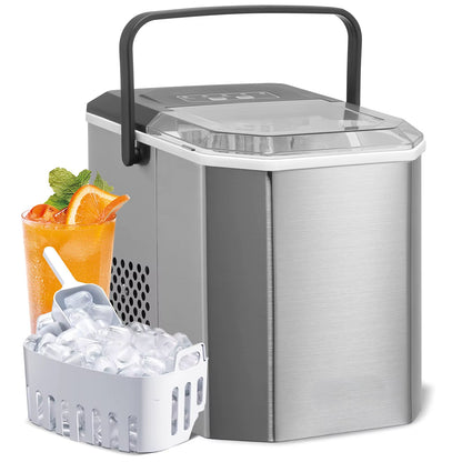 Succebuy Countertop Ice Maker 9 Cubes Ready in 6 Mins 26Lbs in 24Hrs Self-Cleaning Portable Ice Maker with Ice Scoop and Bask
