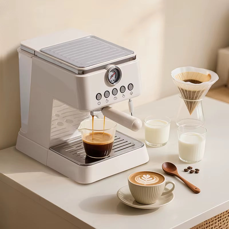 New Arrival High End Household Semi-Automatic Espresso Coffee Maker Machine with Brew and Milk Frother