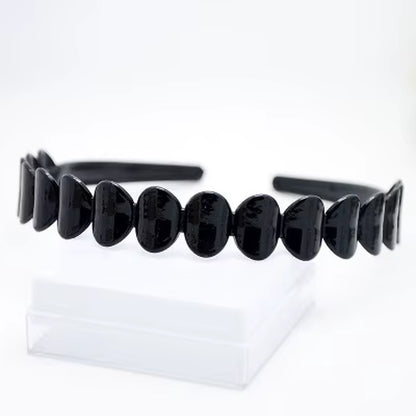 1Pc Fashion Wave Mens Women Unisex Plastic Resin Black Wavy Hair Head Hoop Band Sport Headband Hair Accessories Headdress