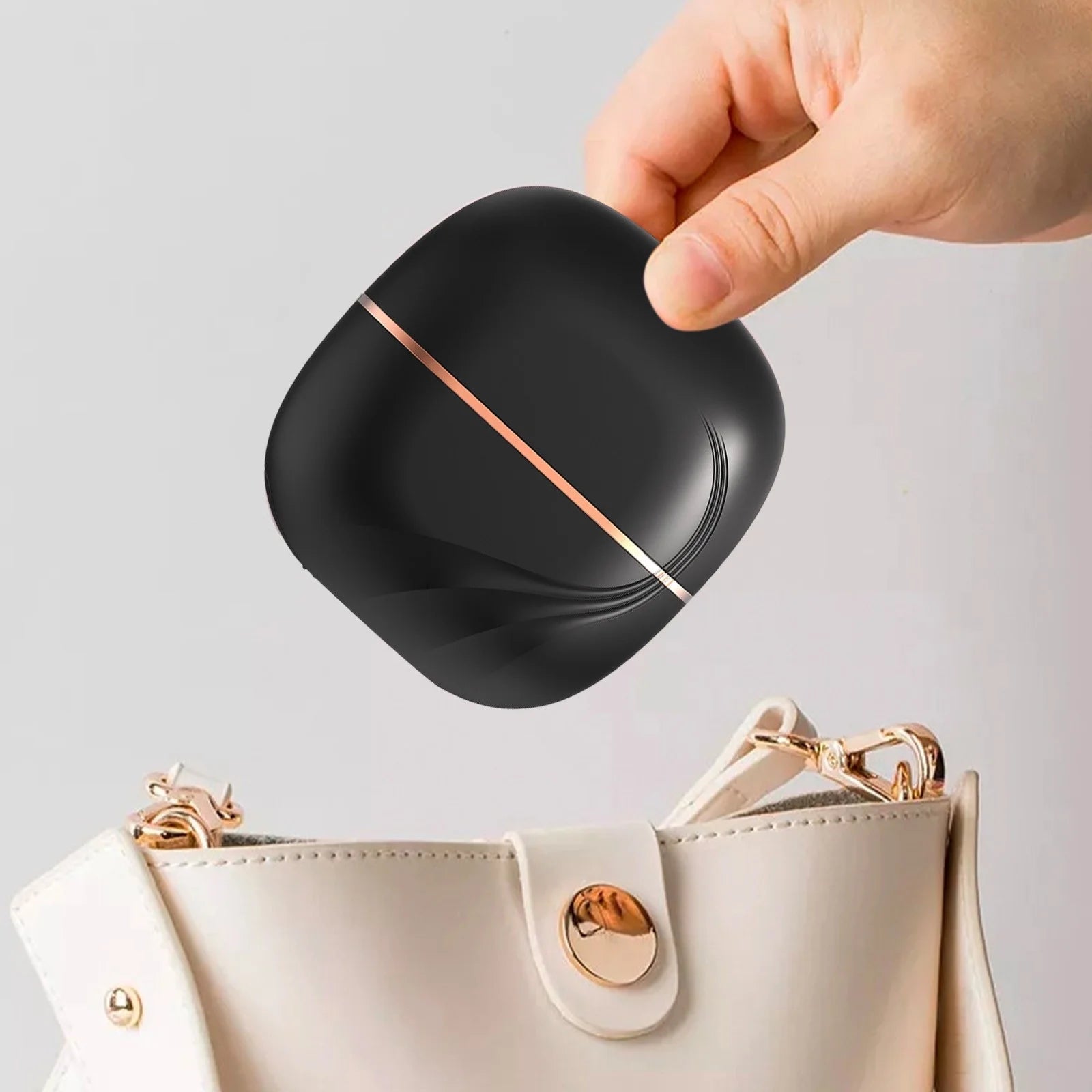 Mini Wireless Hair Straightener - 2-In-1 Straight/Roll Comb, No Hair Damage, Portable for Travel & Daily Styling, Fast Charging for On-The-Go Use, Black, 3.26*3.46In