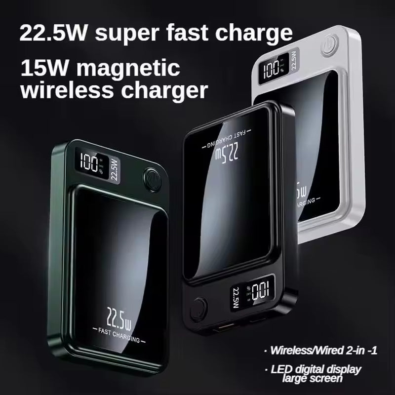 22.5W Quick Charge Powerbanks Slim and Small Magnetic Wireless Power Station with Charging Cord