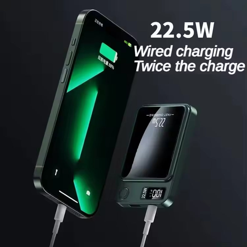 22.5W Quick Charge Powerbanks Slim and Small Magnetic Wireless Power Station with Charging Cord