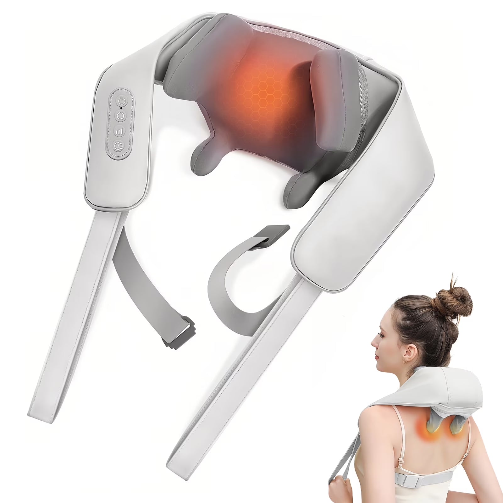 Shiatsu Neck and Back Massager with Heat, 6D Cordless Shoulder Massager, Deep Tissue Kneading Massage for Men and Women, Perfect Relaxation Gift