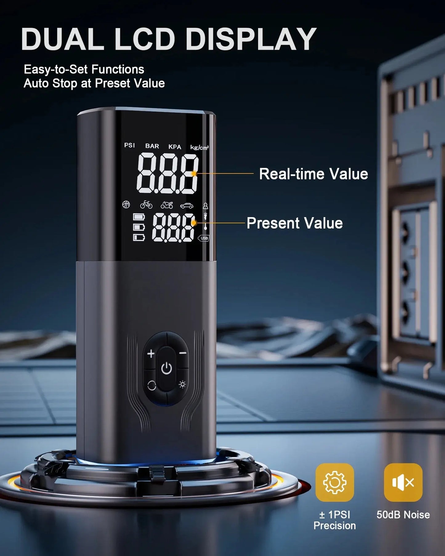 180PSI Tire Inflator, 6X Faster Portable Air Compressor for Car, 12V DC Tire Pump with Auto Shutoff for Car, Motorcycle, Bike and Ball